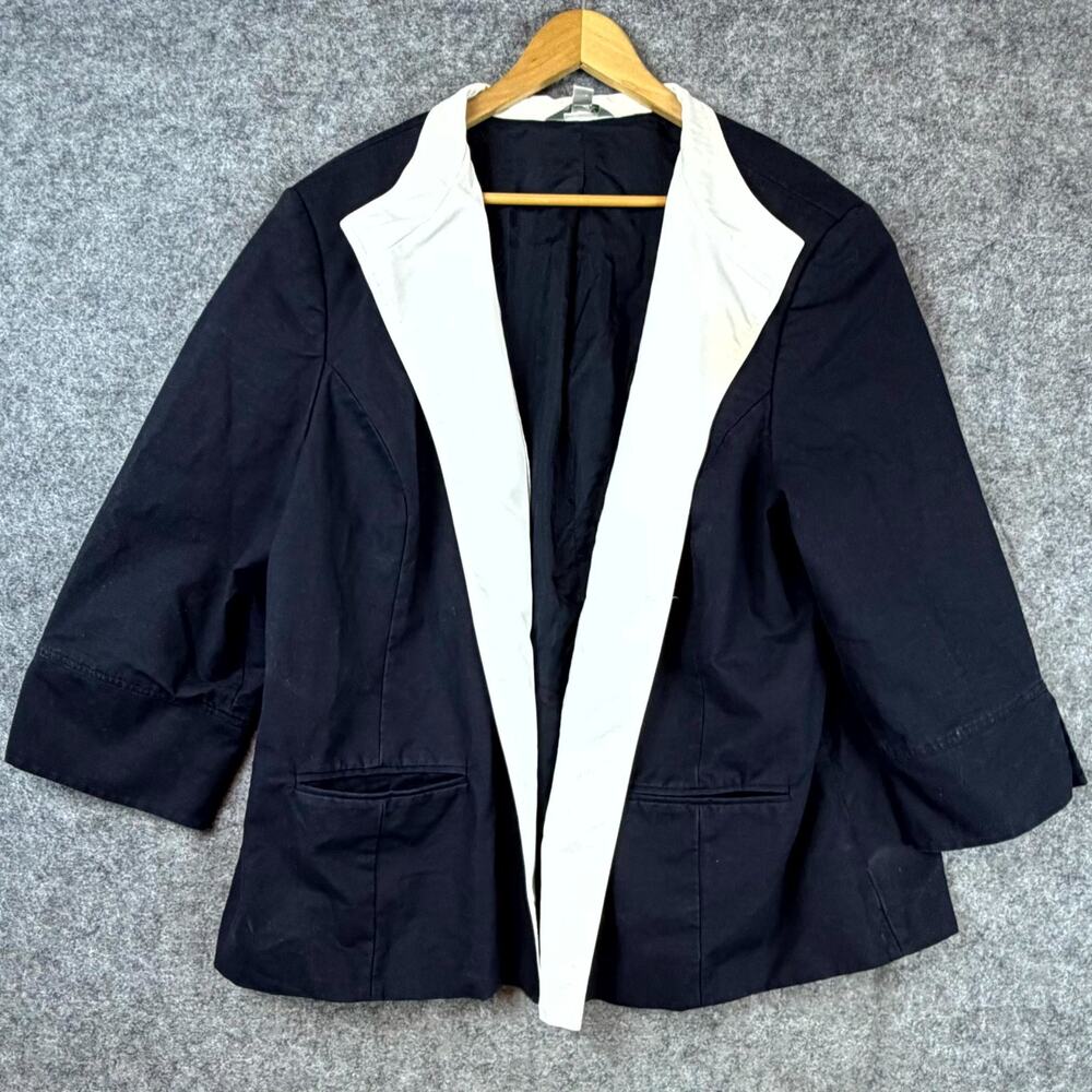 Austin Reed London New York Blazer Jacket Womens 24W Navy Blue Quiet Luxury Chic